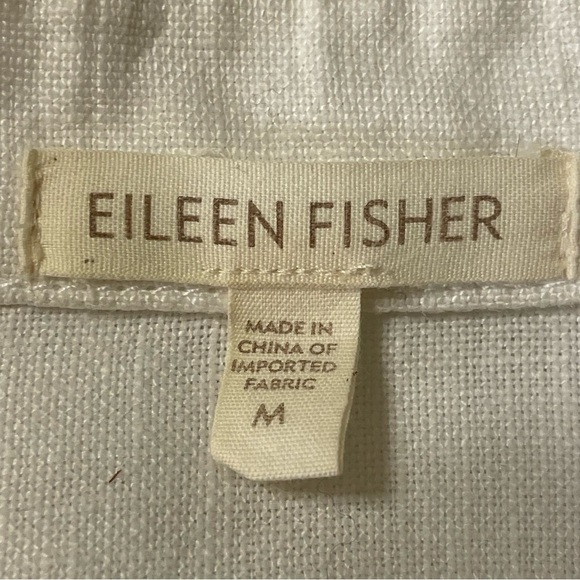 EILEEN FISHER Shaped Short Linen Jacket in White - Picture 3 of 6